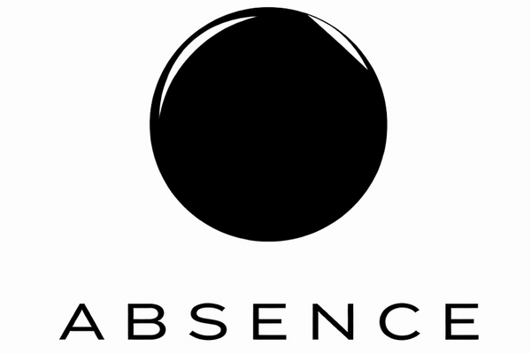Black circular logo with 'ABSENCE' text on a white background